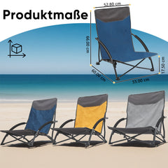 Sekey Faltbarer Strandliegestuhl mit gepolsterten Armlehnen – Leichter Campingstuhl bis 200 kg belastbar Sekey