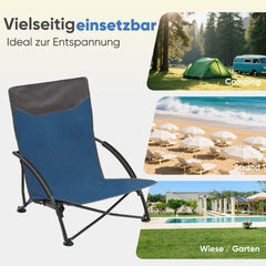 Sekey Faltbarer Strandliegestuhl mit gepolsterten Armlehnen – Leichter Campingstuhl bis 200 kg belastbar Sekey