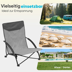 Sekey Faltbarer Strandliegestuhl mit gepolsterten Armlehnen – Leichter Campingstuhl bis 200 kg belastbar Sekey