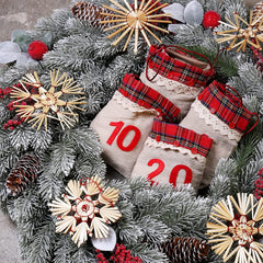 Salcar 24-piece straw star set – Handmade Christmas tree decorations made from natural straw for sustainable and festive Christmas decoration