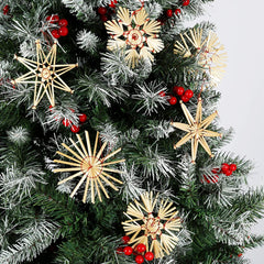 Salcar 24-piece straw star set – Handmade Christmas tree decorations made from natural straw for sustainable and festive Christmas decoration