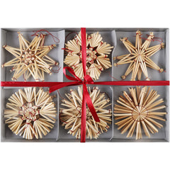 Salcar 24-piece straw star set – Handmade Christmas tree decorations made from natural straw for sustainable and festive Christmas decoration