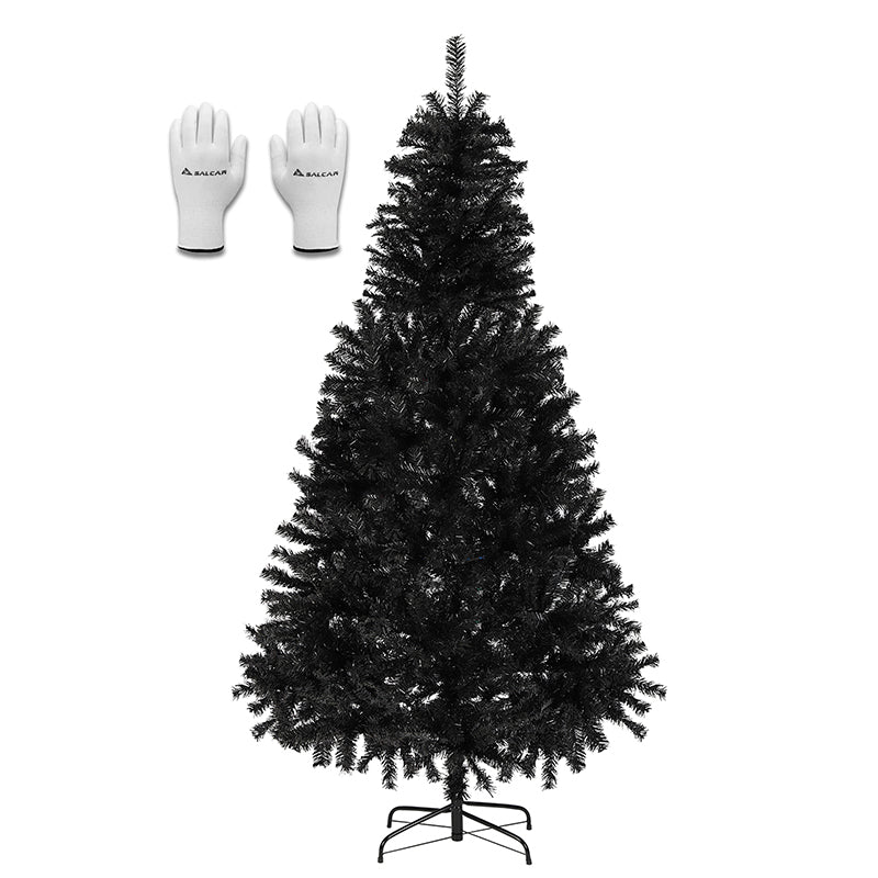 Salcar 180/210cm Künstlicher Weihnachtsbaum Schwarzer Weihnachtsbaum mit Ständer, Edeltanne, mit 735/1025 Spitzen