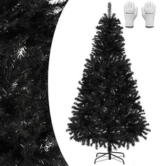 Salcar 180/210cm Künstlicher Weihnachtsbaum Schwarzer Weihnachtsbaum mit Ständer, Edeltanne, mit 735/1025 Spitzen Salcar