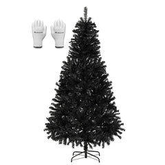 Salcar 180/210cm Künstlicher Weihnachtsbaum Schwarzer Weihnachtsbaum mit Ständer, Edeltanne, mit 735/1025 Spitzen