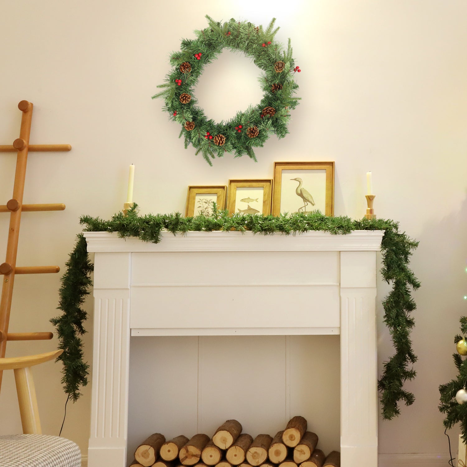 Salcar Weihnachtsgirlande künstlich Grün PVC – 3m/5m/10m, Realistische Tannengirlande für Innen & Außen, Dekoration für Tür, Kamin & Weihnachtsbaum