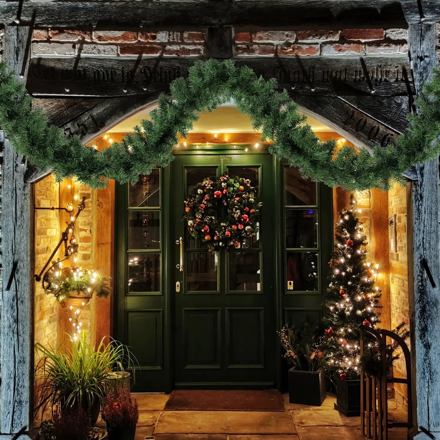 Salcar Realistische Weihnachtsgirlande, Flexibel, Wasserdicht, Hochwertig – sekeymall