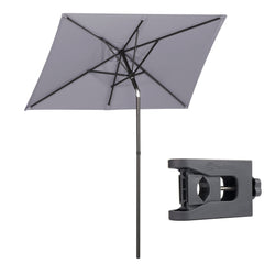 Sekey 180 x 130 cm balcony umbrella rectangular with balcony railing, sun protection UV50+