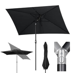 Sekey 300 x 200 cm Alu Sonnenschirm mit Kurbel, Sonnenschutz UV50+ Sekey