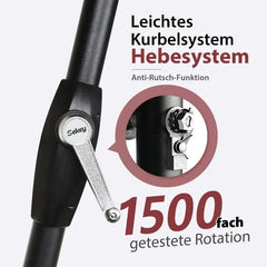 Sekey 300 x 200 cm Alu Sonnenschirm mit Kurbel, Sonnenschutz UV50+ Sekey