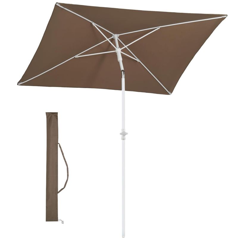 Sekey 180 x 125 cm balcony umbrella rectangular with protective cover, sun protection UV50+