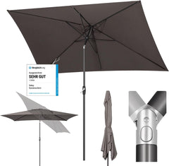 Sekey 300 x 200 cm Alu Sonnenschirm mit Kurbel, Sonnenschutz UV50+
