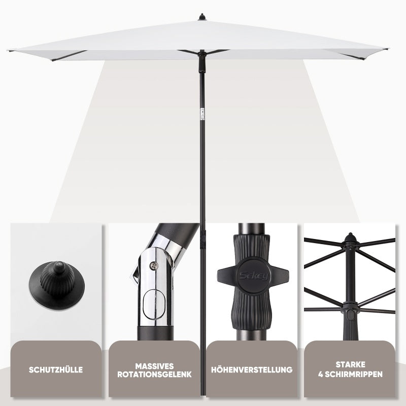 Sekey 210 x 140 cm parasol with protective cover, sun protection UV50+