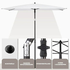 Sekey 210 x 140 cm Sonnenschirm mit Schutzhülle, Sonnenschutz UV50+ Sekey