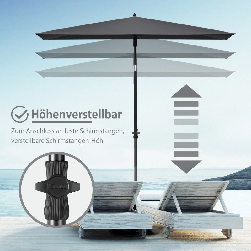 Sekey 210 x 140 cm parasol with protective cover, sun protection UV50+