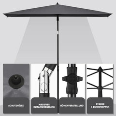Sekey 210 x 140 cm Sonnenschirm mit Schutzhülle, Sonnenschutz UV50+ Sekey
