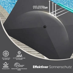 Sekey 210 x 140 cm Sonnenschirm mit Schutzhülle, Sonnenschutz UV50+ Sekey