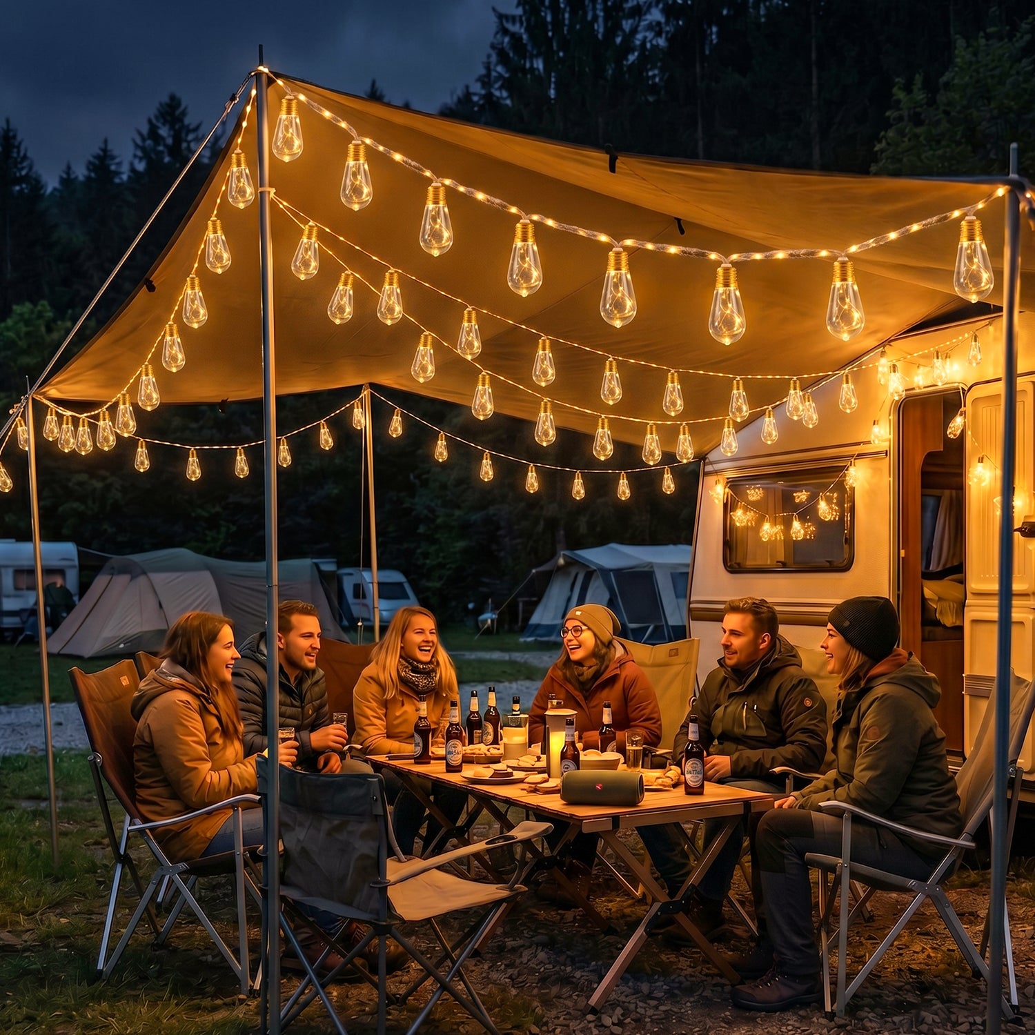 Salcar LED Solar Hanfseil Lichterkette Outdoor Vintage, 8 m (5 m Licht – sekeymall