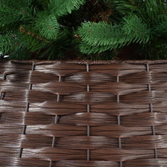 Salcar Weihnachtsbaumkragen Braun aus Poly-Rattan – Weihnachtsbaumrock & Christbaumständer Abdeckung