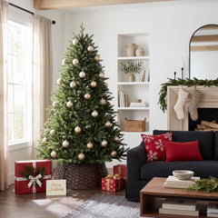 Salcar Weihnachtsbaumkragen Braun aus Poly-Rattan – Weihnachtsbaumrock & Christbaumständer Abdeckung