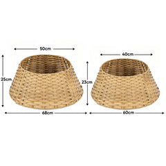 Salcar Weihnachtsbaumkragen aus Poly-Rattan – Natur, 40/60 cm oder 50/68 cm