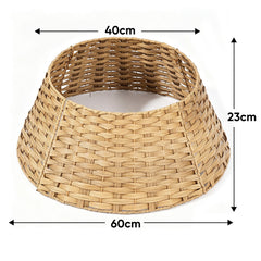 Salcar Weihnachtsbaumkragen aus Poly-Rattan – Natur, 40/60 cm oder 50/68 cm