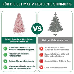 Salcar 180cm Künstlicher Weihnachtsbaum Rosa Weihnachtsbaum, Nordmanntanne, mit 735 Spitzen Salcar