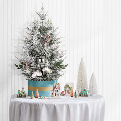 Salcar Künstlicher Mini-Weihnachtsbaum 50 cm – Mit Christbaumschmuck, Tannenzapfen & roten Beeren – Aus 100 % PE, stabil & wiederverwendbar