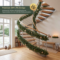 Salcar Künstliche Tannengirlande aus 100 % PE – Naturgetreu, dicht & flexibel, 3 m / 5 m / 10 m