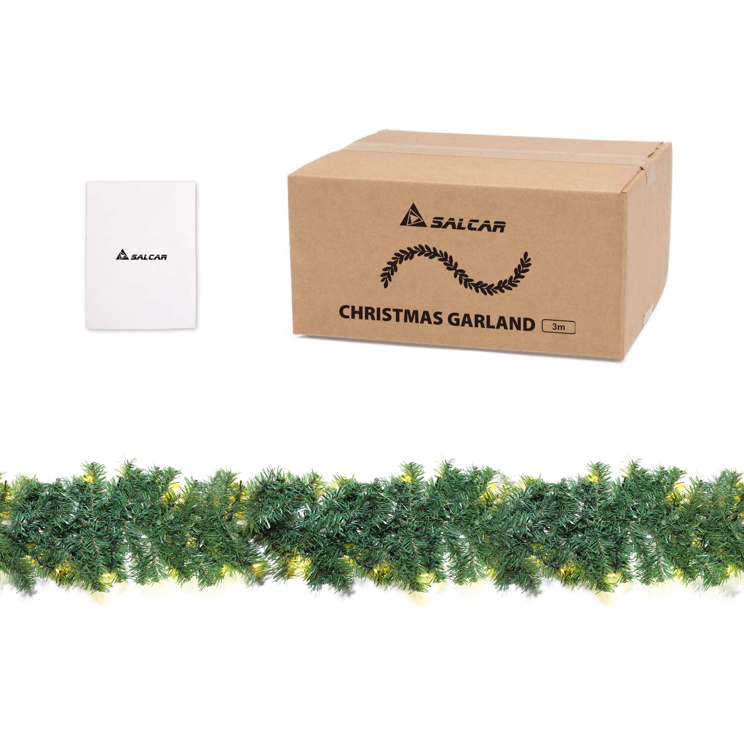 Salcar 3/5/10 m PVC Weihnachtsgirlande mit mit LED Lampen