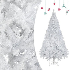 Salcar 180/210cm Künstlicher Weihnachtsbaum Weiß Christbaum mit Ständer, Nordmanntanne, 735/1025 PVC Nadeln Salcar