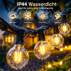 IP44 wetterfeste Solar Lichterkette für Garten, Terrasse und Balkon