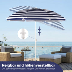 Sekey 180 cm Strandschirm mit Schutzhülle und Bodenhülse, Sonnenschutz UV50+