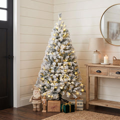 Salcar 180cm Artificial Christmas Tree with Snow and Light, with 250 LEDs and 828 PVC Tips