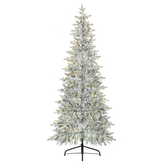 Salcar Halb-Weihnachtsbaum mit LED & Schnee 180/210 cm – Künstlicher Christbaum aus 100 % PE
