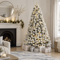 Salcar 180cm Artificial Christmas Tree with Snow and Light, with 250 LEDs and 828 PVC Tips