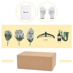 Salcar 180cm Artificial Christmas Tree with Snow and Light, with 250 LEDs and 828 PVC Tips