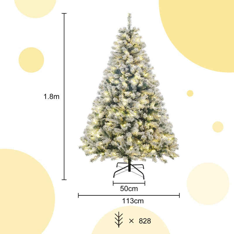 180 cm PVC Artificial Christmas Tree with Snow and Light