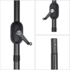 Sekey 270 cm Halbrund Sonnenschirm mit Kurbel, Sonnenschutz UV50+ Sekey