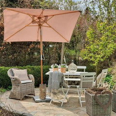 Sekey 200 x 150 cm Holz Sonnenschirm Rechteckig, Sonnenschutz UV50+ Sekey