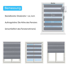 Sekey Doppelrollo ohne Bohren oder mit Bohren, Grau