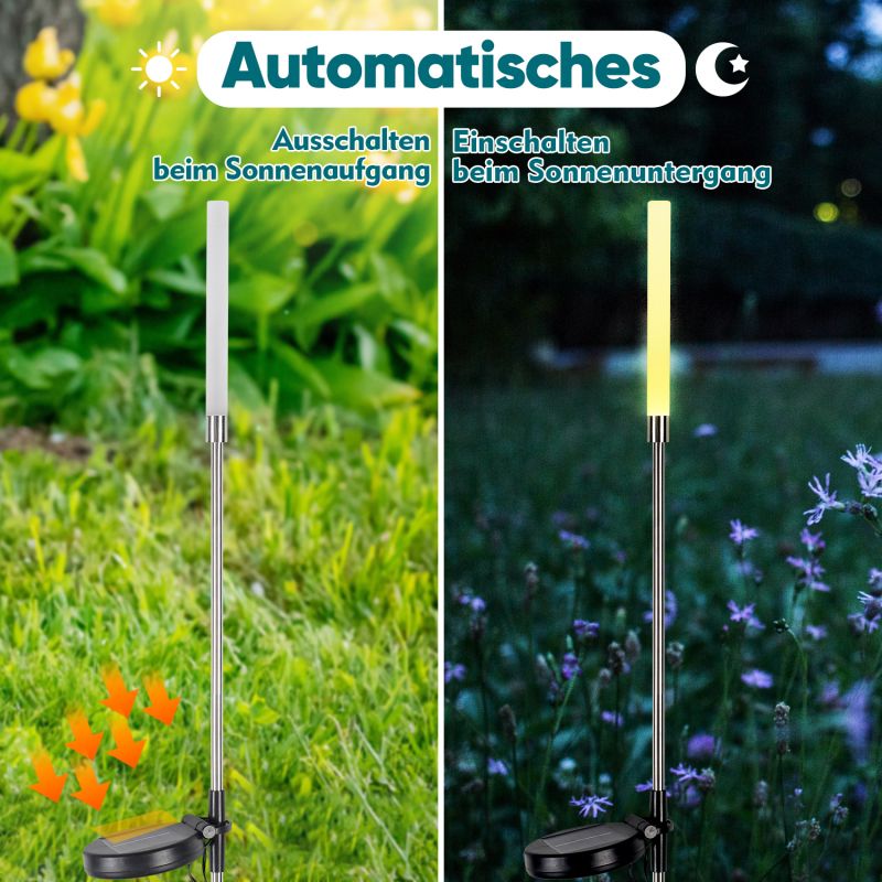 Salcar 2er Set LED Solar Gartenleuchte mit Blasen-Säulen