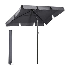 Sekey 200 x 125 cm balcony umbrella rectangular with protective cover, sun protection UV50+
