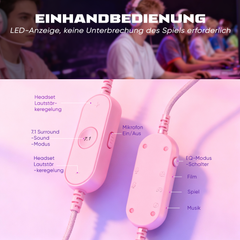 Fifine USB Gaming Headset mit Mikrofon, 3 EQ-Modi und 50mm Treiber, H6