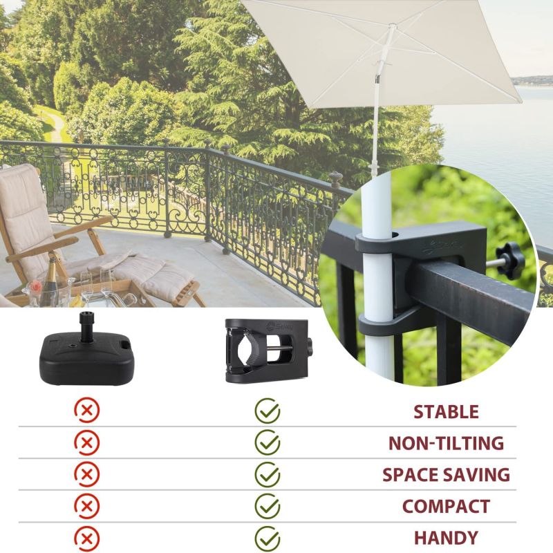 Sekey 20 mm - 45 mm parasol holder for balcony railings