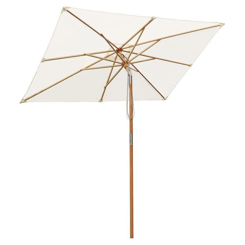 Sekey 300 x 200 cm wooden parasol rectangular, sun protection UV50+