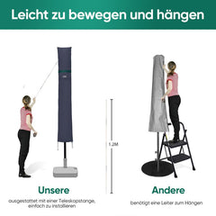 Sekey 175 x 27.5/35.5 cm protective cover for 300 cm parasol, made of polyester fabric