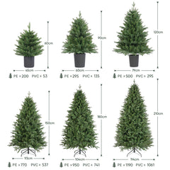 Salcar Künstlicher Weihnachtsbaum Nordmanntanne – PE & PVC, naturgetreuer Christbaum, 150/180/210 cm