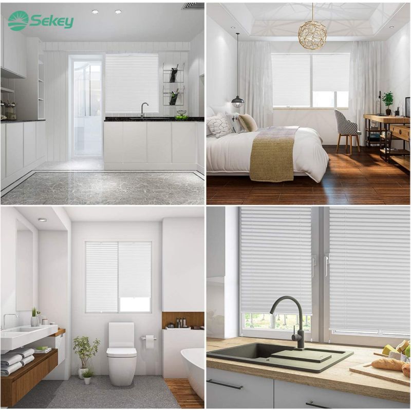 Sekey pleated blinds without drilling, white