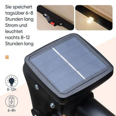 Sekey 300 cm Ampelschirm mit LED Solar Beleuchtung, Sonnenschutz UV50+ Sekey